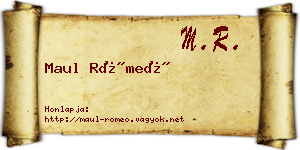 Maul Rómeó névjegykártya